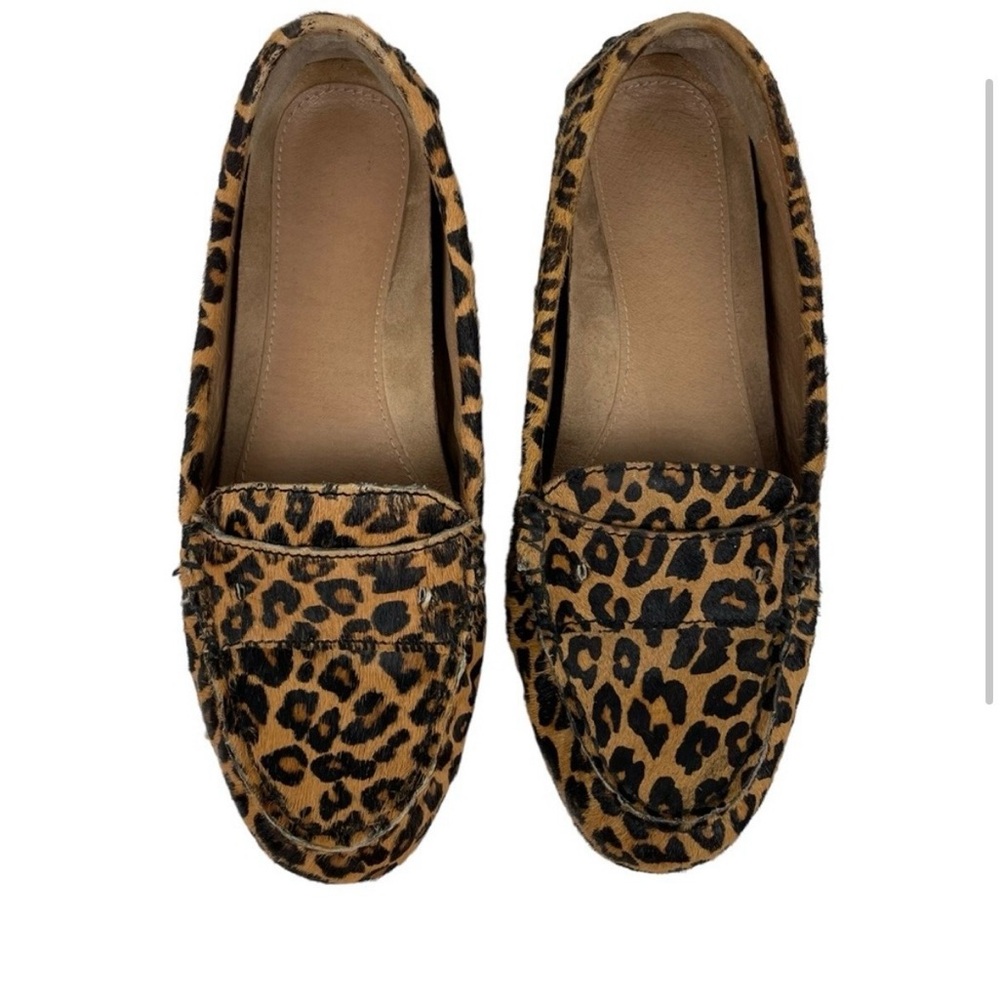 Vionic Ashby Leopard Print Calf Hair Driving Loafers